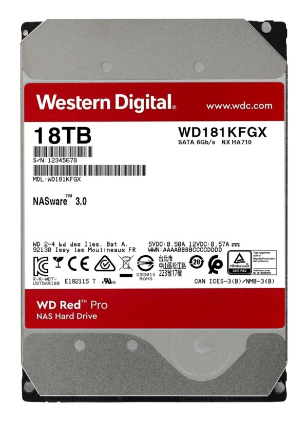 هارد وسترن دیجیتال 18 ترابایت red pro قرمز